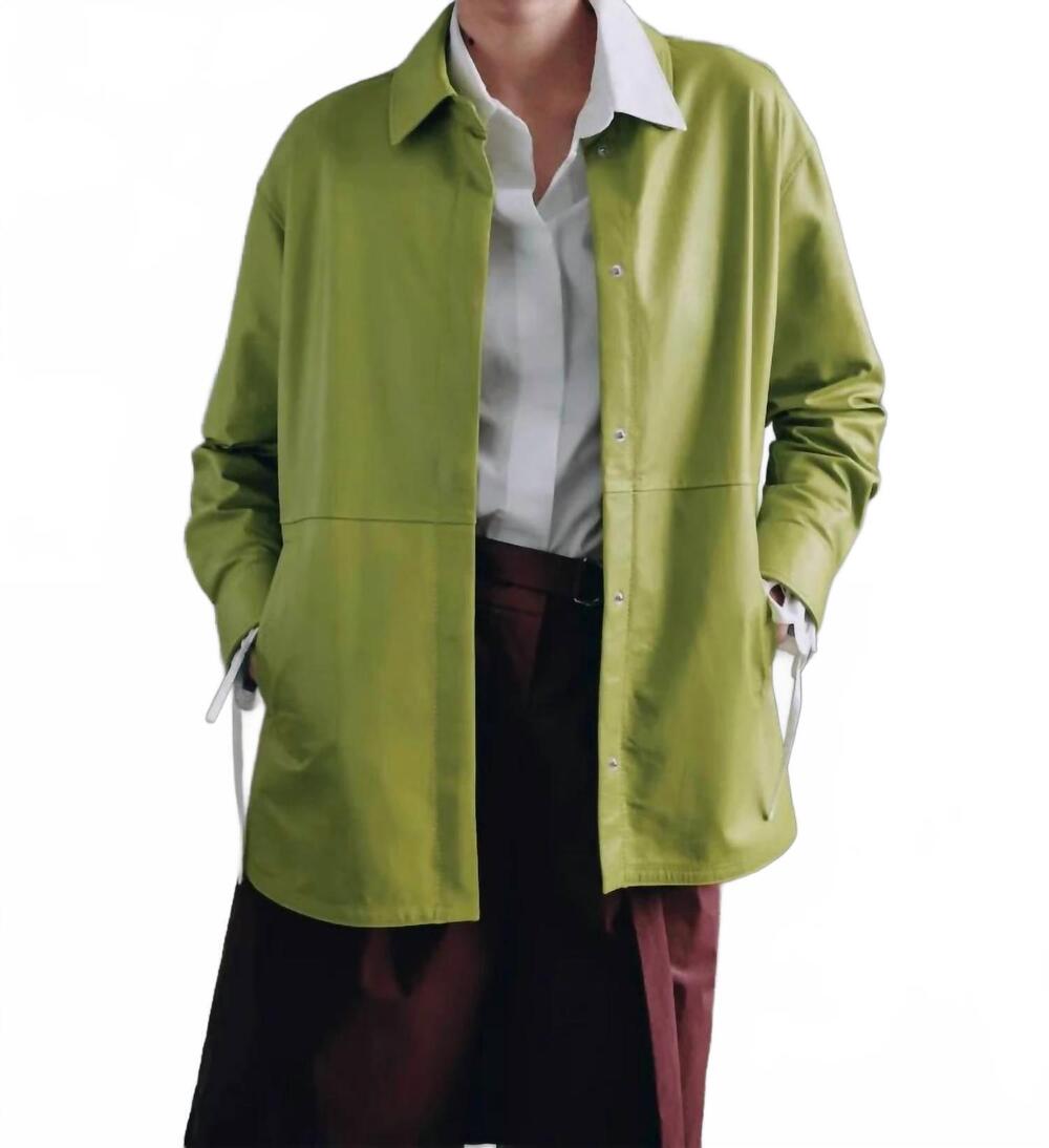 NEW BEATRICE .B leather shirt in lime
